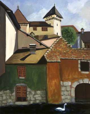 Town with Swan